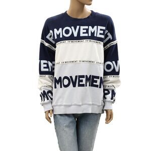Free People FP Movement Pullover Sweatshirt Top Ribbed Long-Sleeves S 287049